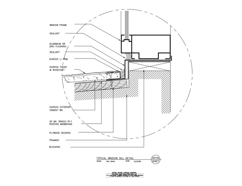 Design Details Details Page Durock Brand Typical Window Sill Detail